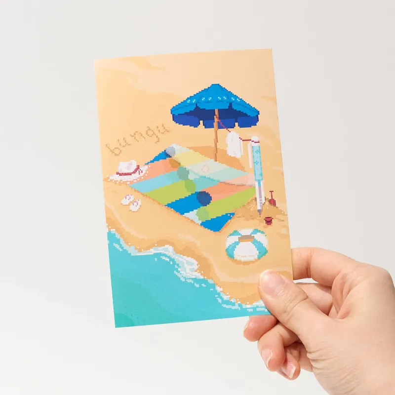 "Beachside Daydreams" Postcard by Angelyn / Bungu While Supplies Last