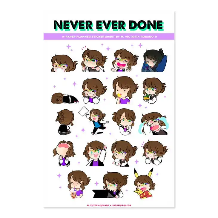 Genuine Never Ever Done Girl Planner Sticker Sheet