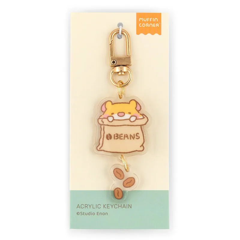 Studio Enon Coffee Shop Keychain - Muffinmaru Coffee Beans Free Shipping