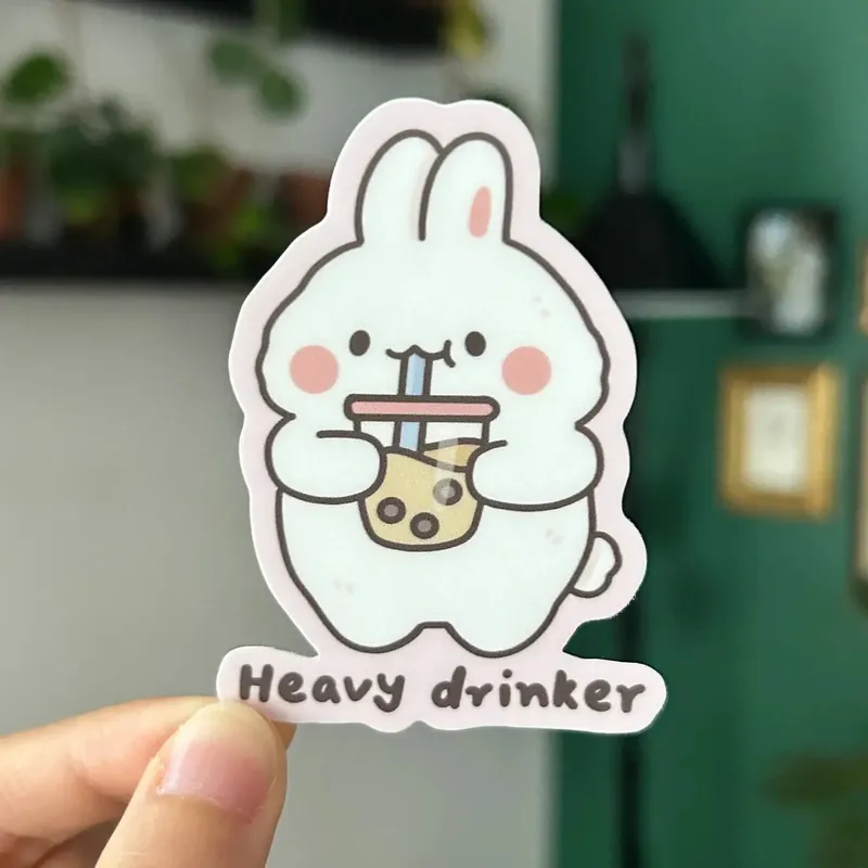 Boba Addict Bunny Vinyl Sticker - Shooley Don’t Miss Out