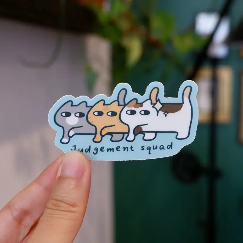 Cat Judgement Squad Vinyl Sticker - Shooley Premium