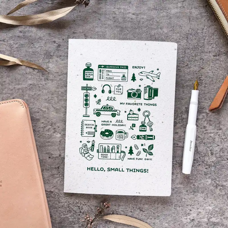 [Houston Exclusive] Sutenai 100% Recycled Washi Paper Notebook - Plain Cheap