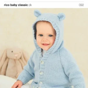 Get Yours Cardigan w/Collar or Hood & Hat in Rico Baby Classic DK (092)