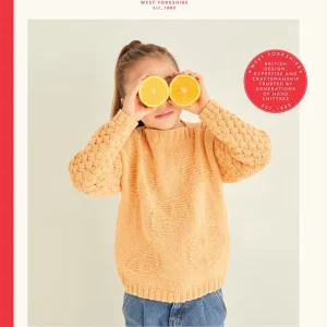 Free Delivery Orange Segment Wide Neck Sweater in Sirdar Snuggly Replay DK (2568) - PDF - Vibes & Scribes