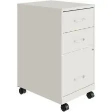 LYS NuSparc 18" D Mobile Pedestal 3 Drawer Organizer Cabinet, White | OfficeSupply.com Affordable